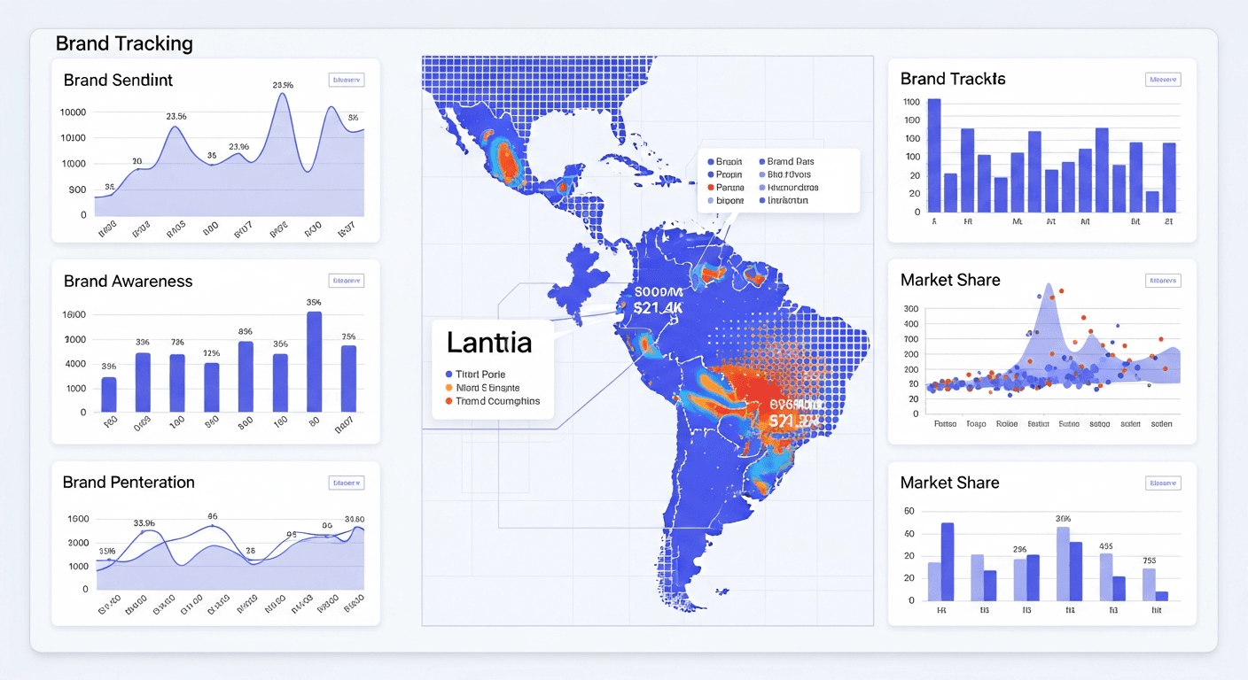 Brand tracking analytics dashboard for Latin America