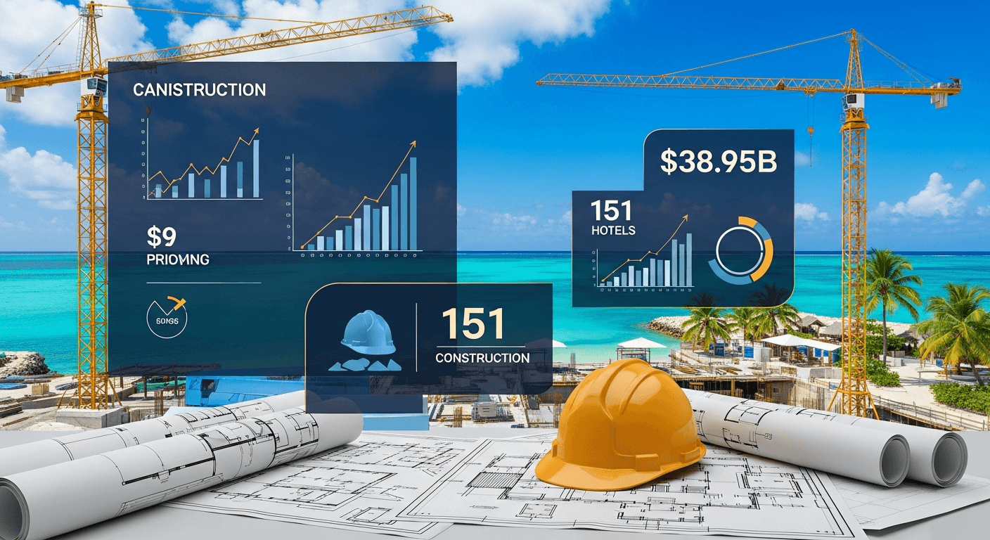 Caribbean construction market 2025 covering luxury hotel pipelines, regional cost benchmarks, and Dominican Republic investment