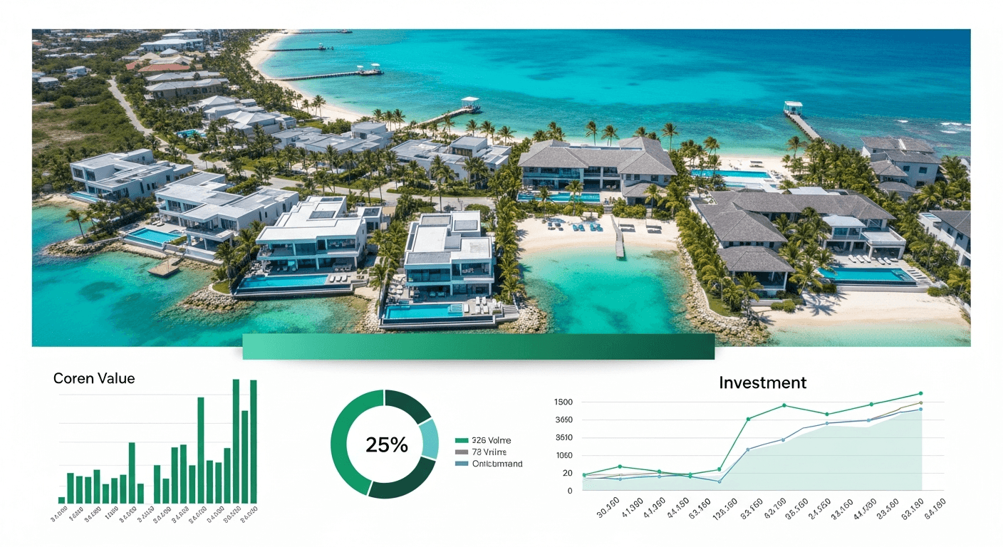 Caribbean real estate market trends 2025 including luxury villas, beachfront property and new developments