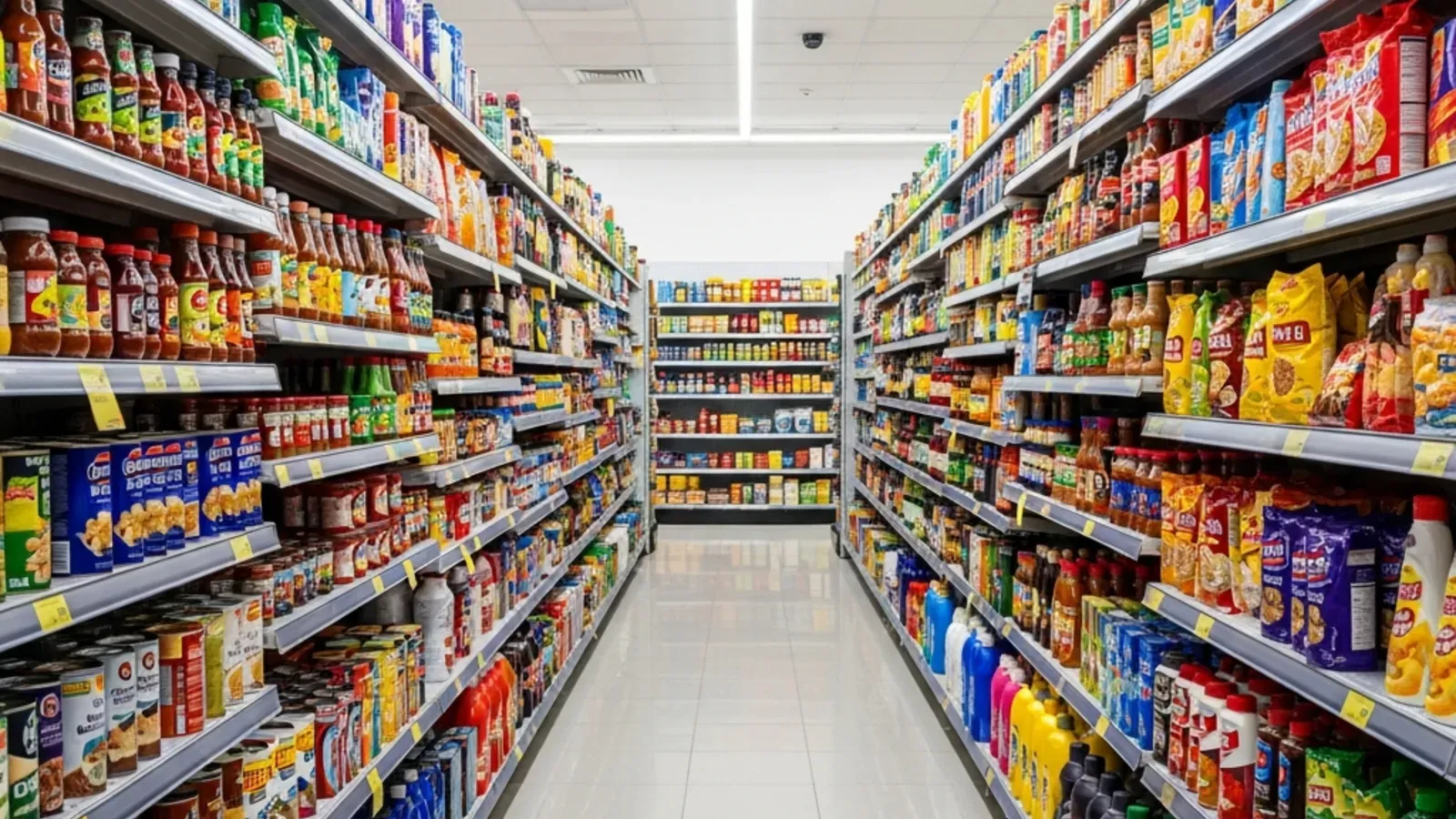 Jamaica supermarket aisle showing FMCG product distribution and brand variety